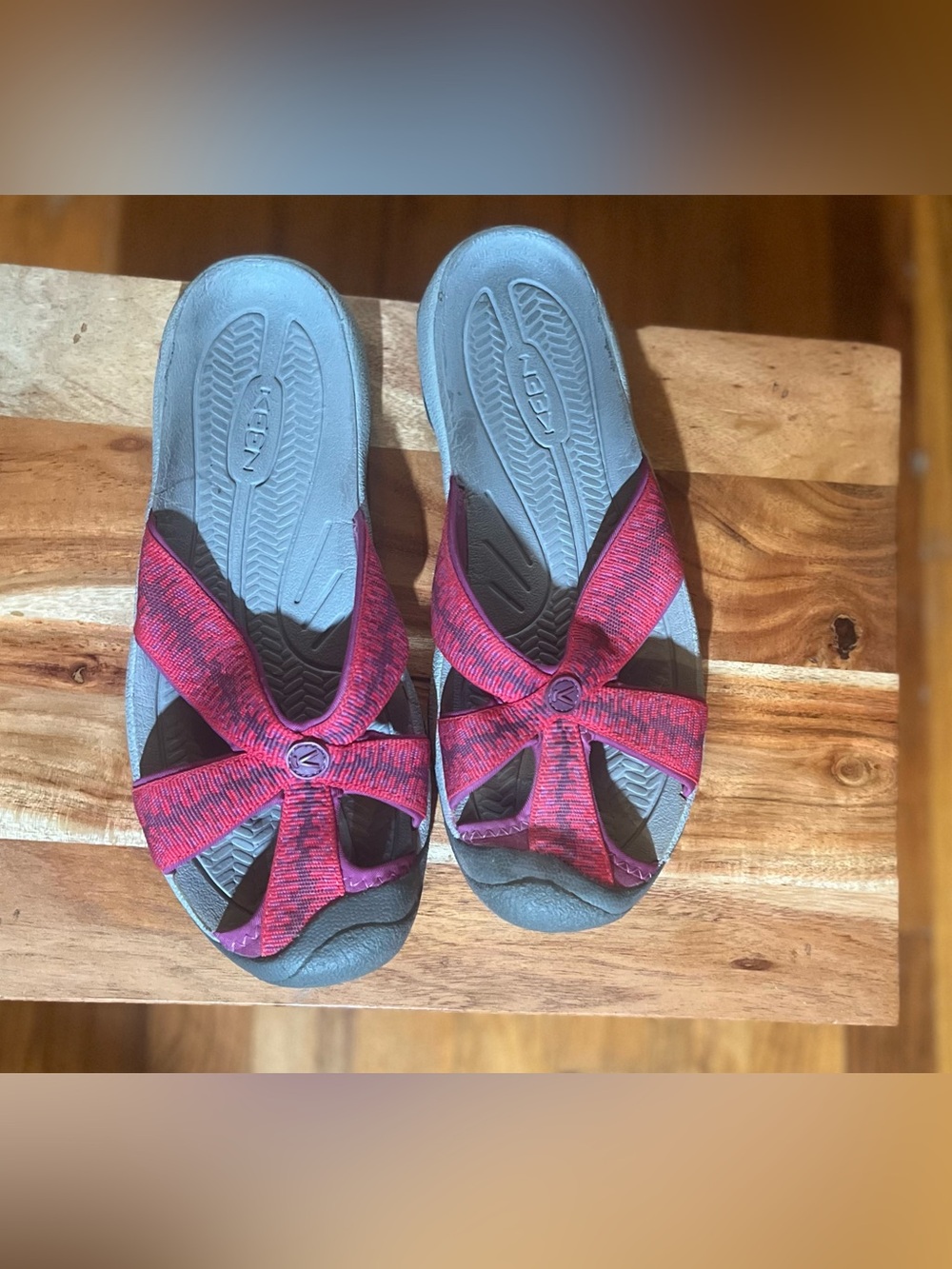 KEEN Women's Pink and Gray Slip-On Sport Sandals - Picture 3 of 5